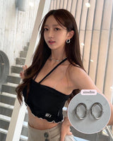 [Aespa Winter, Karina Piercing] Knotted Oval Ring Piercing - Silver Color