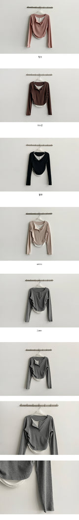 トーレンレイヤードダブルスナップロングスリーブTシャツ