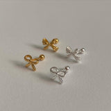 (silver925) ラブリーリボンピアス type1 *gold