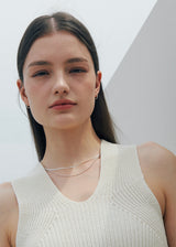 [925 silver] Un.silver.160 / flat soir necklace
