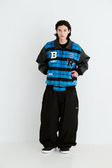 STAR B VARSITY JACKET STRIPE BLUE