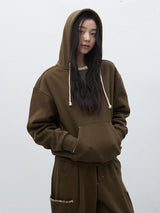 stitch v-neck sweat hood t-shirts