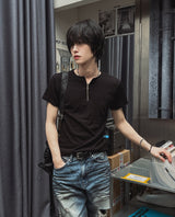 [LANARCH] ハーフジップアップ半袖Tシャツ
