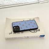 cherry glossy glass bumper case (conflower blue)