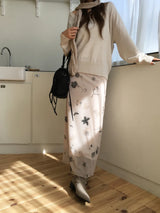 Oriental bloom long skirt