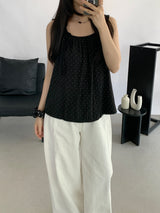 Liam Shirred Sleeveless Blouse