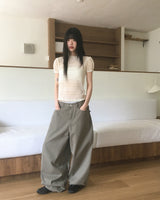 Nodi back pocket winde cotton pants