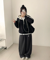 Angel Wing Star Pocket Embroidery Wide Banding Pants