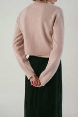 Basic round cardigan_pink