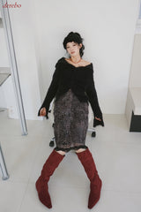 シフォンバンディングヒョウロングスカート