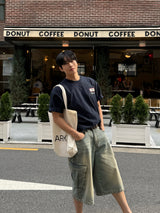 Fairy half cargo denim pants