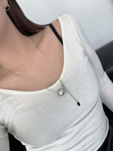 Star Stamping Ball Long Necklace