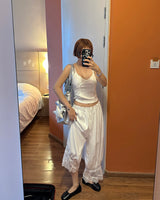 Lace Capri Balloon Wide Pants