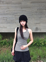 Bleuon Stripe Slim Halter Sleeveless