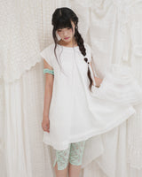 COUNTRY FLARE LINEN DRESS / WHITE