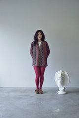 BOUCLE BOHEMIAN HERITAGE CARDIGAN (Burgundy)