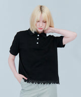 Lace polo shirt
