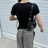シースルースリムラインTシャツ ブラック