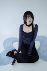 MIXED PATTERN CAMI & BOLERO SET NAVY