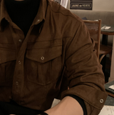 Age Western Pocket Suede Long Sleeve Shirt