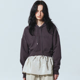 NICOLE LOGO CROP HOODY_CHARCOAL