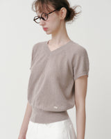 [MADE] New oven V-neck linen short sleeve knit