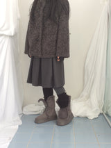 highneck puffy fur jacket
