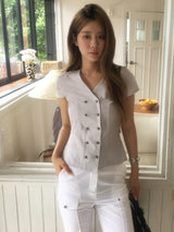 Double button v blouse