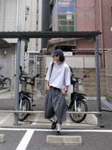 WEE ピンタック ストライプ バミューダ スラックス