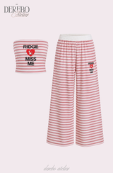 Love Me Stripe Tube Top Sweatpants Set (SET)