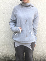 highneck loose waffle hood
