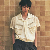 ripstop off duty fatigue shirt ivory