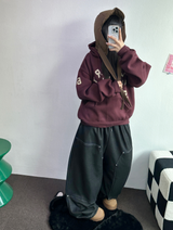 SHOULDER ARM PRINTING TATTOO PATCH CHERRY HOODIE🍒🩵🤍3COLOR