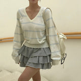 [MADE] Rollipop, striped V-neck knit