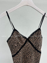 leopard lace bustier sleeveless