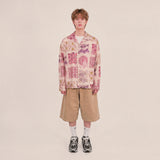 ethnic paisley open collar shirt_purple