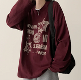 オッドビンテージプリンティドボクシー長袖Tシャツ