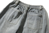 Striped Artwork Bermuda Pants (Light Blue)