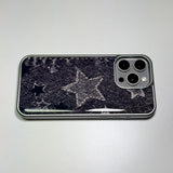 フェイドデニムスターダストスマホケース ブラウン (SV_Epoxy)