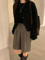 [MADE] Fidic Wool Herringbone Bermuda Pants