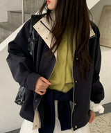 [New Spring Product💝] Light Mood Color Interseasonal Windbreaker Spring Oversized-fit Outwear High-neck Jumper 3 colors Hem String/Balloon Fit