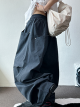 STAR RIVET⭐️🌌✨ STUD POINT BALLOON PARACHUTE OVER LONG LOOSE PANTS 🩵🩶 - 2 COLORS