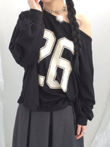 Numbering loose sweatshirt
