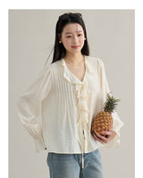French Ruffle Cuff Romantic Blouse