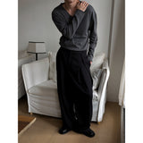 [Unisex] オーバーラップツータックワイドスラックス(2color)