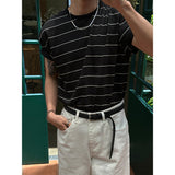 [S/S] ストライプセミマッスルハーフTシャツ（3color）