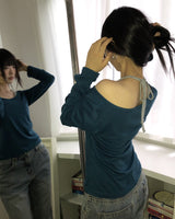 Eve Halter Layered Long-Sleeve T-Shirt