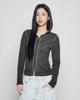 26SS WOMAN ウォッシュドリップフーディージップアップ
