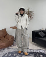 Arc line curved cotton pants