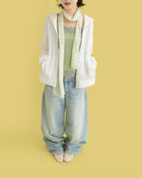 Pink lace sagging denim 